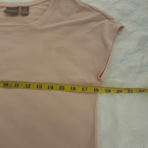 Chico's Travelers Pink Scoop Neck Cap Sleeve Top - size 0 (small) - Picture 4 of 6